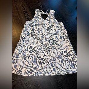 Lucky Brand Printed Linen Mini Dress Large